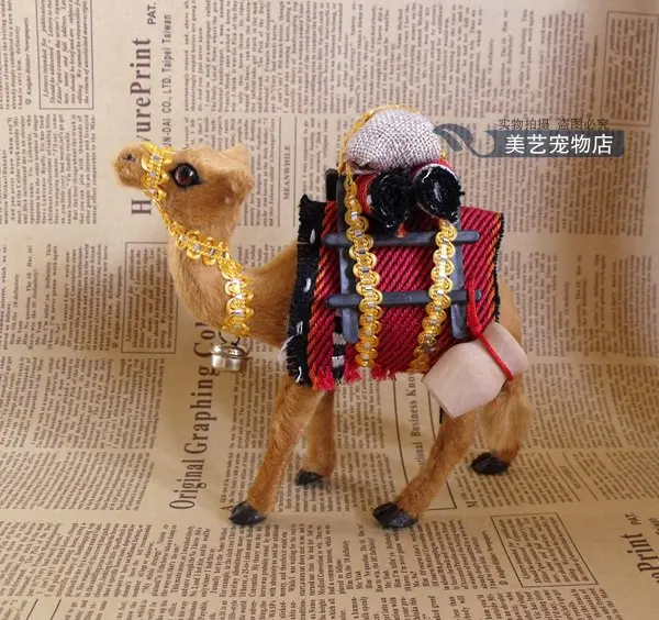 

Simulation camel polyethylene&furs camel model funny gift about 14cmx6cmx14cm