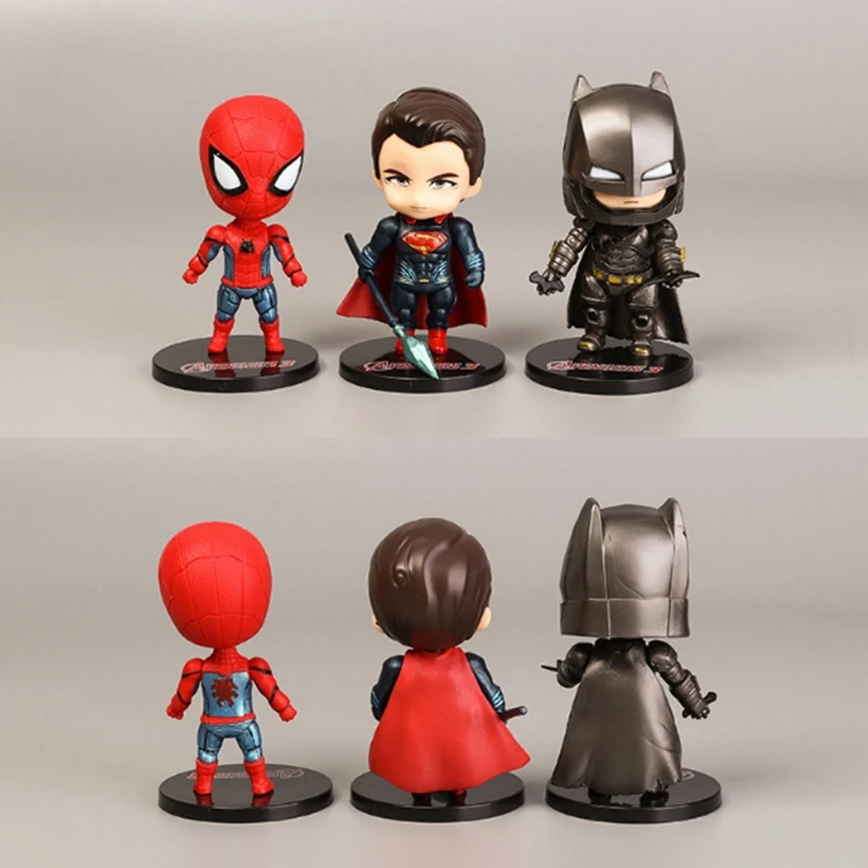 6 шт./лот Супергерои из “Мстителей” Человек-паук Бэтмен Железный человек