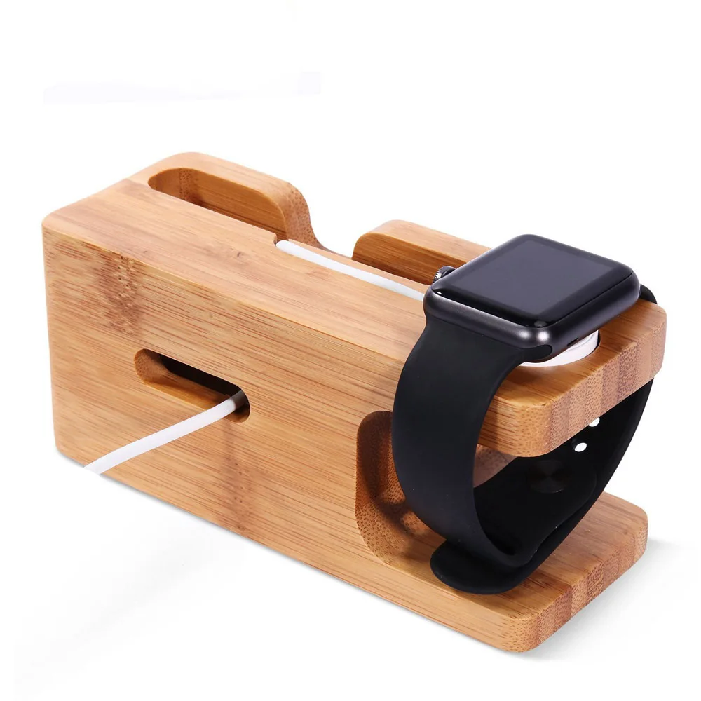 Бамбуковая деревянная зарядная станция для Apple Watch док Держатель зарядного