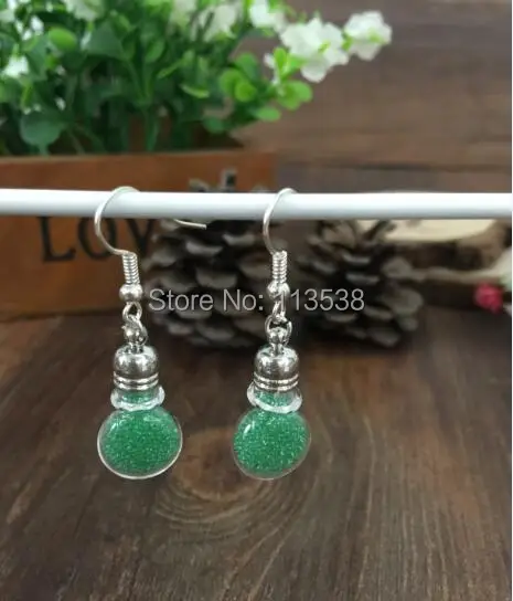 200 компл./лот Сделай Сам прозрачный плоский шар стеклянные флакон серьги набор