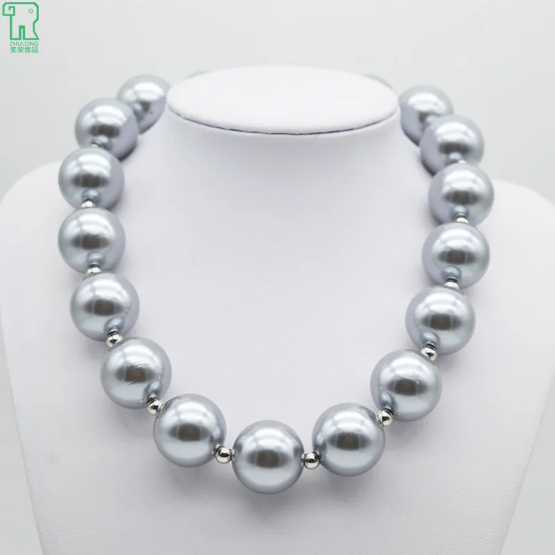 

5PCS Pearl Choker Necklace Kids Girls Chunky Bubblegum Collar New Fashion Princess Jewelry Children Pearl Choker Necklace