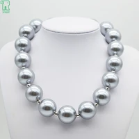 pearl choker necklace kids girls chunky bubblegum collar 2020 new fashion princess jewelry children pearl choker necklace