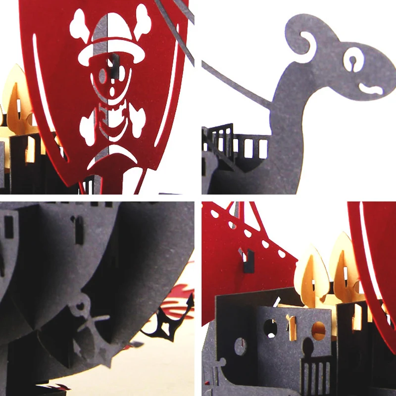 3D лазерная вырезка ручной работы резьба по фильму Пиратская лодка бумажные