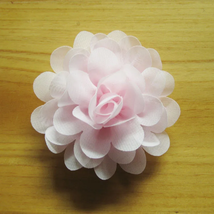 6light pink Nishine, 10 шт./лот, 20 цветов, 2,8 дюймов, сатиновый шифон, цветы для маленьких девочек, повязка на голову, украшение для волос, Детские аксессуары для волос - Цвет: 6light pink