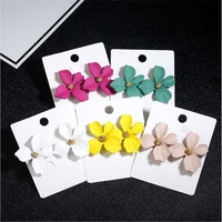 european and american pure and fresh fashion flower earring 5 color petal flower earring nail alloy spray paint earring pendant