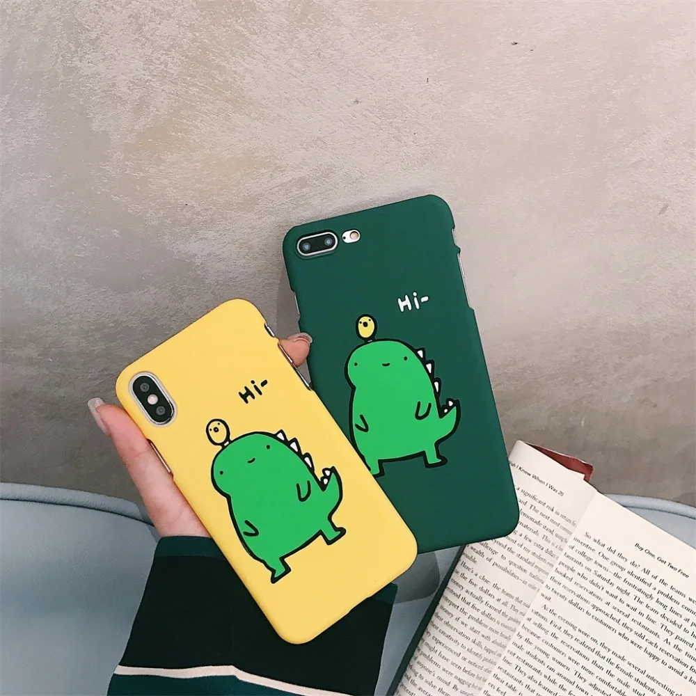 Чехол для iPhone 6 6S 7 8 Plus X XR XS Max пластиковый чехол мультяшный динозавр с