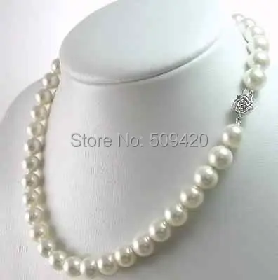 

Free Shipping Charming!8-9mm White Akoya Cultured Pearl Necklace 18''