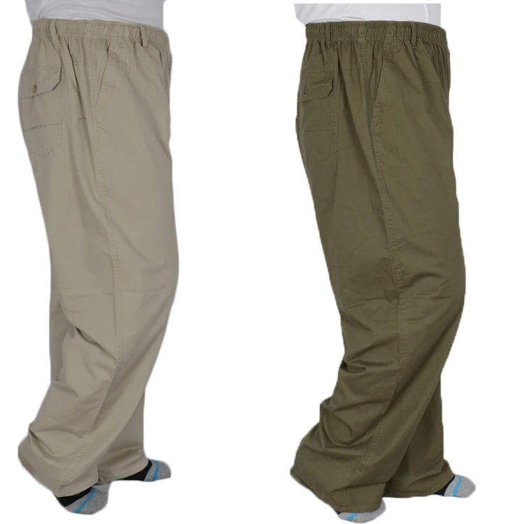 

HOT 2021 Outdoor Summer thin fat cotton trousers tall waist Middle-aged old men washing elastic Exercise Pants plus size 8XL
