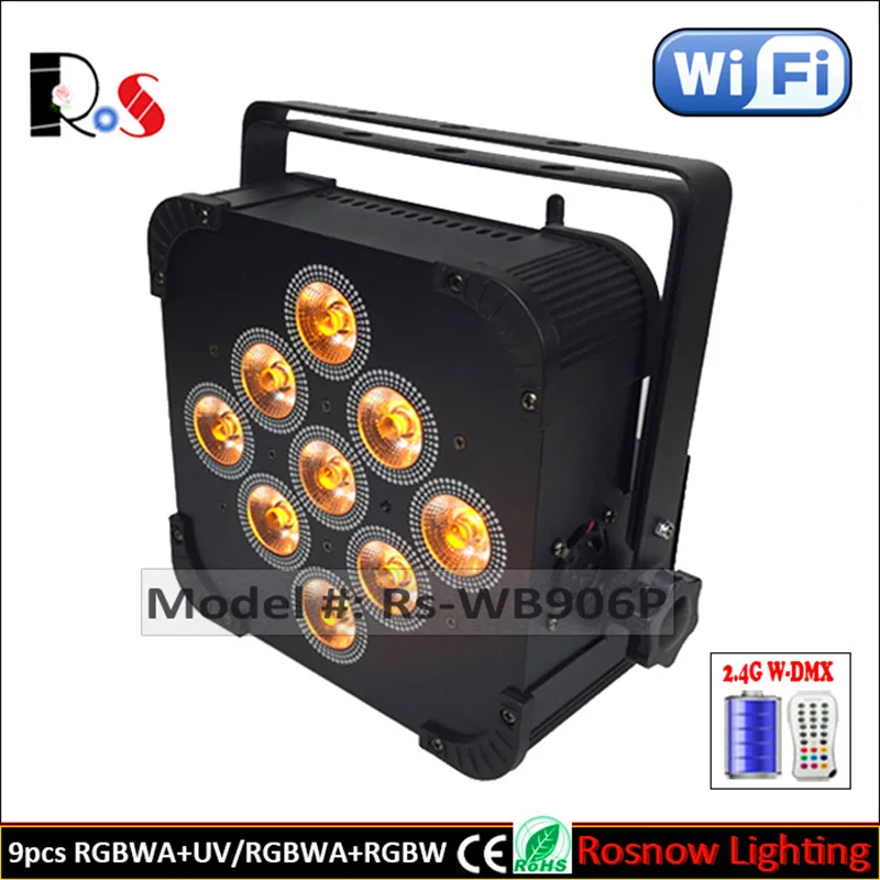 20 шт./2 зарядных футляра с питанием от аккумулятора беспроводной dmx 5 в 1 led uplight RGBWA