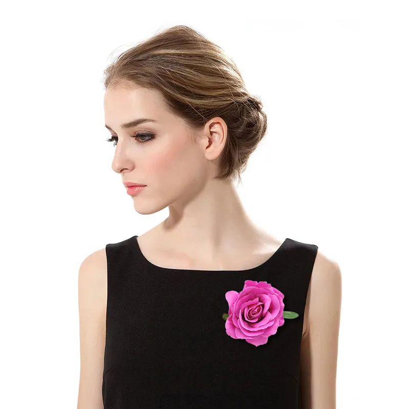 Flocking cloth 10cm simulation rose flower hair clip headdress boutonniere accessories |