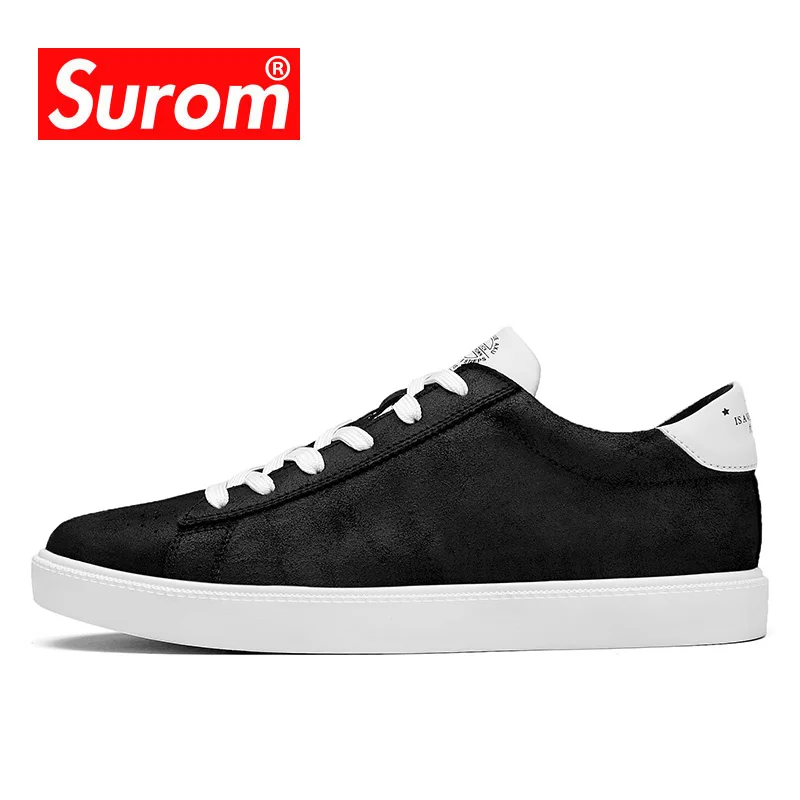 Мужские классические кожаные туфли SUROM белые вулканизированные для отдыха