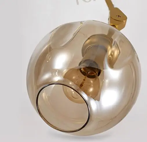 Amber glass Американский промышленный потолочный светильник для гостиной спальни фойе ретро стеклянный золотой цвет для столовой ресторана современный потолочный светильник - Цвет корпуса: Amber glass