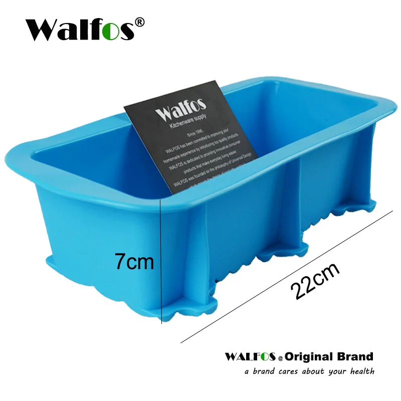 blue WALFOS 1 шт. антипригарным формочка для торта, хлеба для выпечки Большой тостов французского хлеба-кусок мыла Пан пресс-форм для выпечки силиконовая форма для торта - Цвет: blue