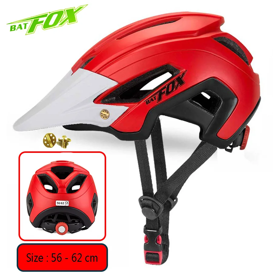 692-Red-White Batfox велосипедный шлем для женщин и мужчин велосипедный шлем MTB велосипед горная дорога для верховой езды безопасность Спорт на открытом воздухе легкий большой козырек шлемы - Цвет: 692-Red-White