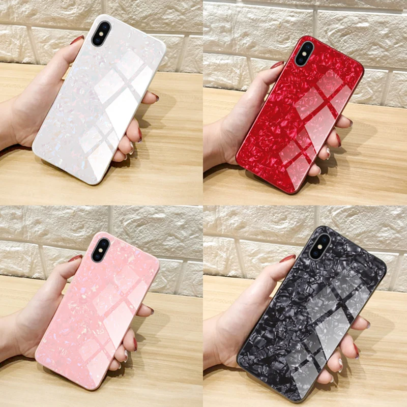 Чехол из закаленного стекла для iPhone 7 8 6 Plus X XS Max XR красивая жесткая задняя крышка