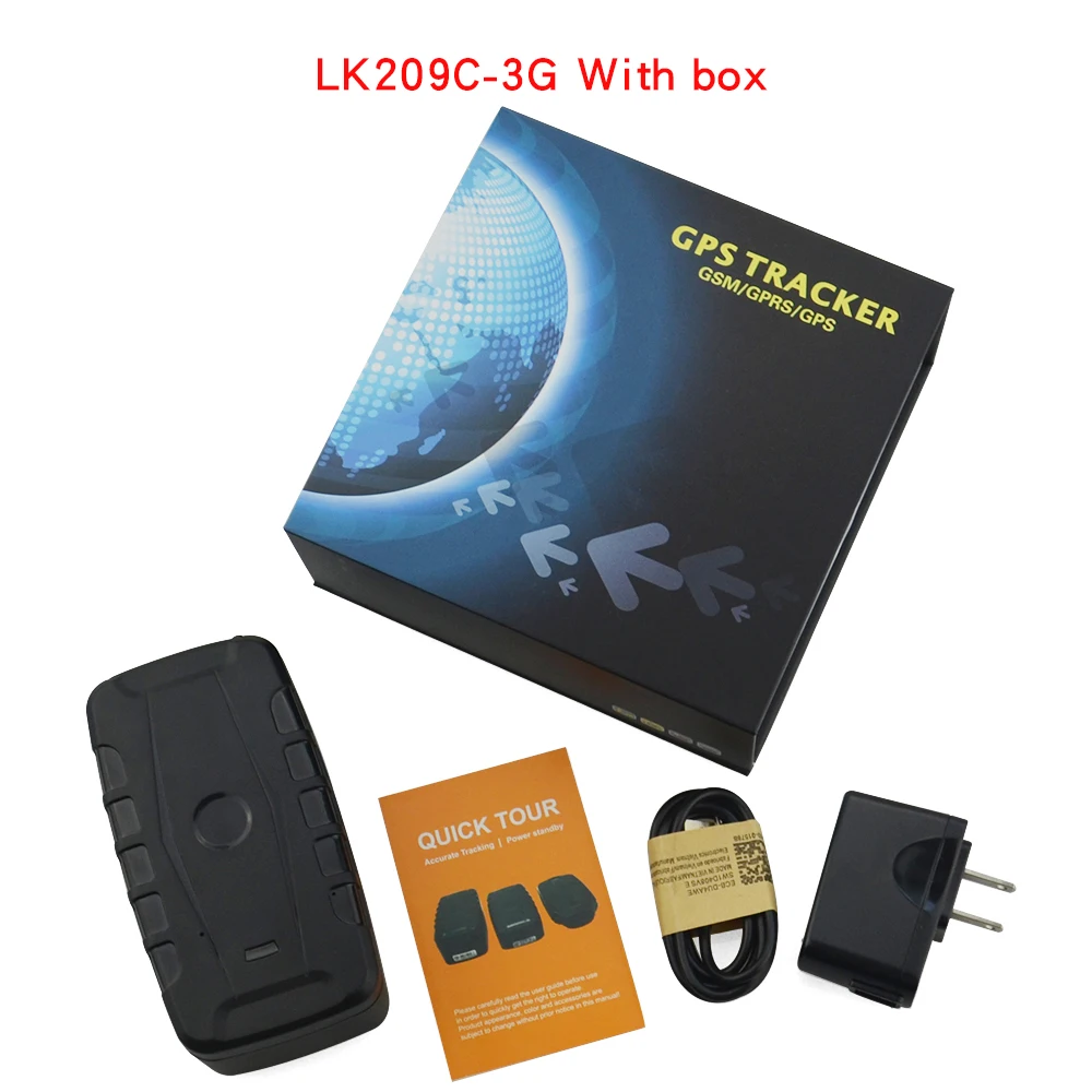 With box Smart 3g WCDMA gps трекер Водонепроницаемый LK209C-3g Автомобильный gps трекер локатор с сильным магнитом вибрации/смещения удалить предупреждение - Цвет: With box