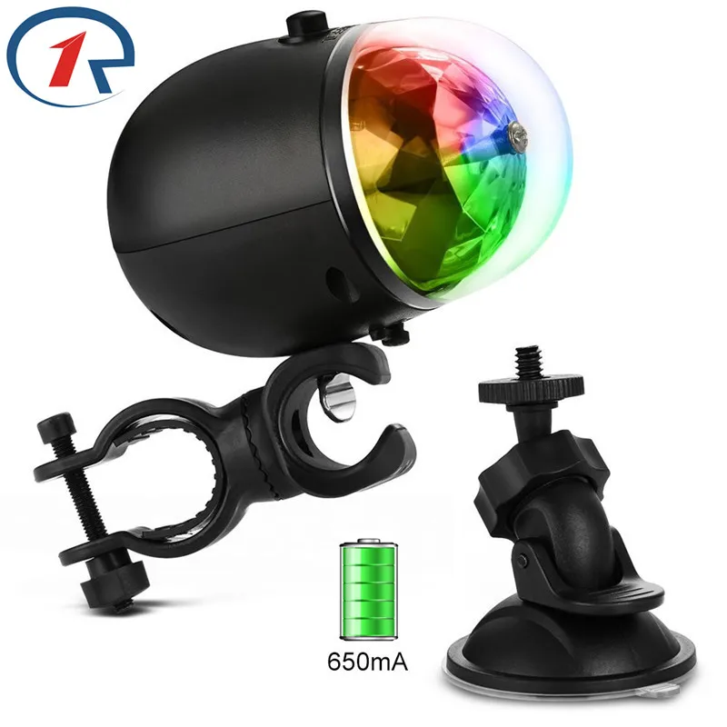 ZjRight USB 5 В встроенный аккумулятор авто Поворот RGB сценический свет