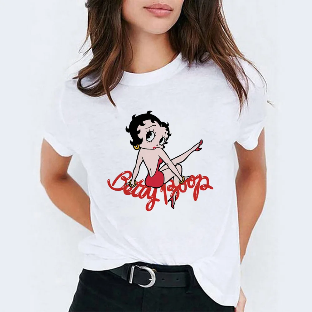 WH Женская летняя футболка Betty boop, модная женская футболка tumblr из хлопка с коротким рукавом, подарок для вашей девушки, vogue femme - Цвет: WH