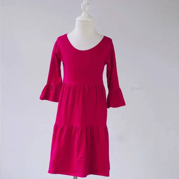 Детская одежда однотонная трикотажная с оборками для подростков Повседневное