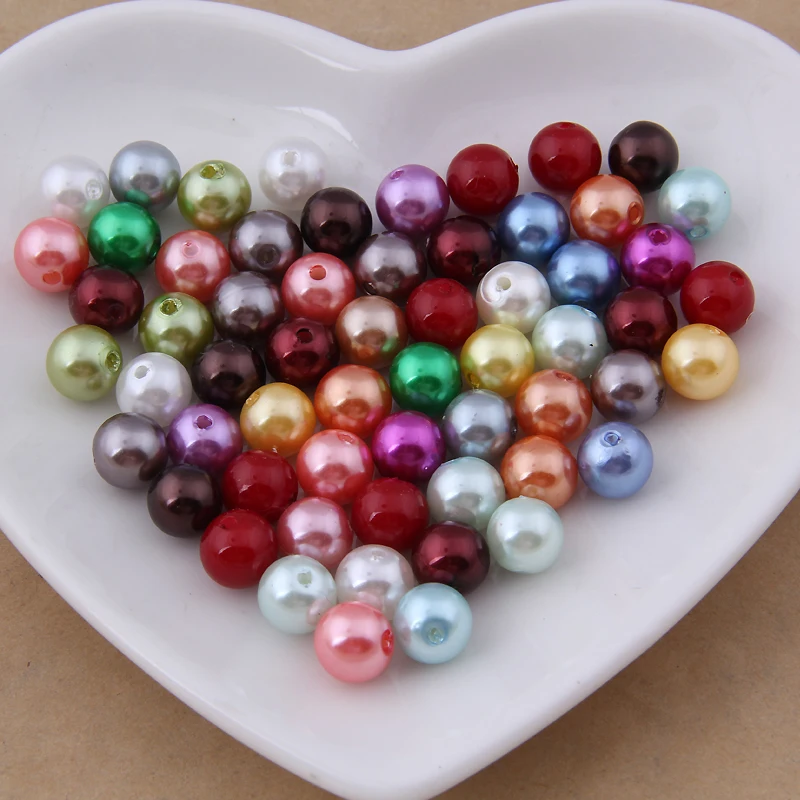 13 размер смешанных цветов слоновой кости круглый искусственный жемчуг бусины