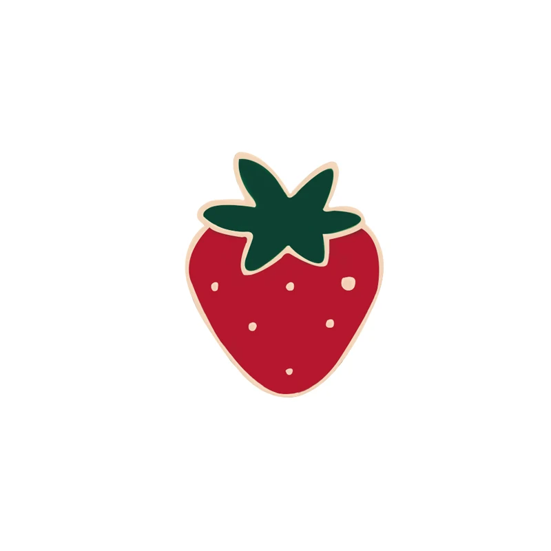 Strawberry 3 12 стилей, Винтажная брошь с фруктами, арбуз, клубника, эмаль, значок, вишня, броши для женщин, ювелирные изделия, мужские аксессуары, булавки, подарок - Окраска металла: Strawberry 3