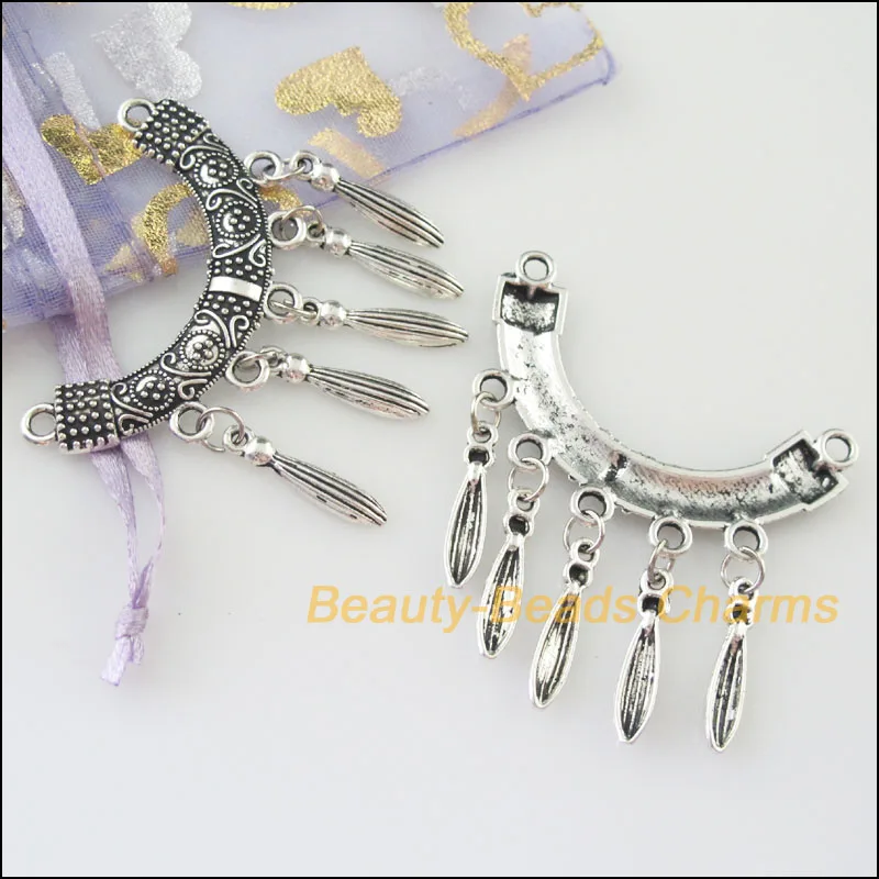 Новинка 5 шт. Тибетский серебристый цвет изогнутые цветок Ленточки