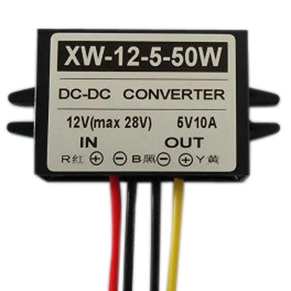 High Quality DC Step Down 12V(8-28V) To 5V 10A 50W Power Supply Converter Waterproof Buck Regulator Module For LED lights