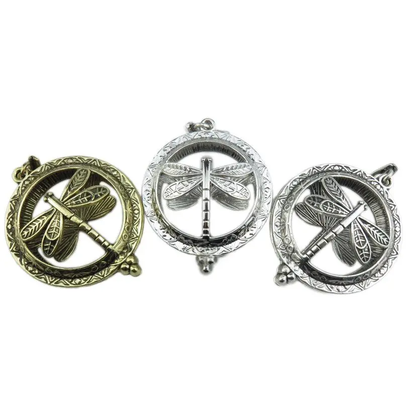 3 шт./лот разноцветные круглые полые животные Стрекоза медальон кулон ручной