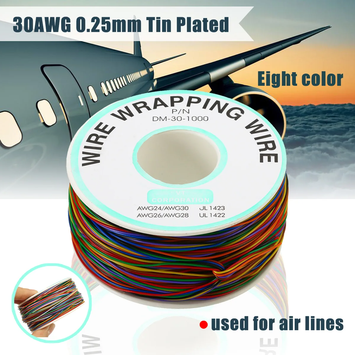 1 рулон 30 AWG 0 25 мм Оловянная медная обмотка проволока для изоляции Тестовый Кабель