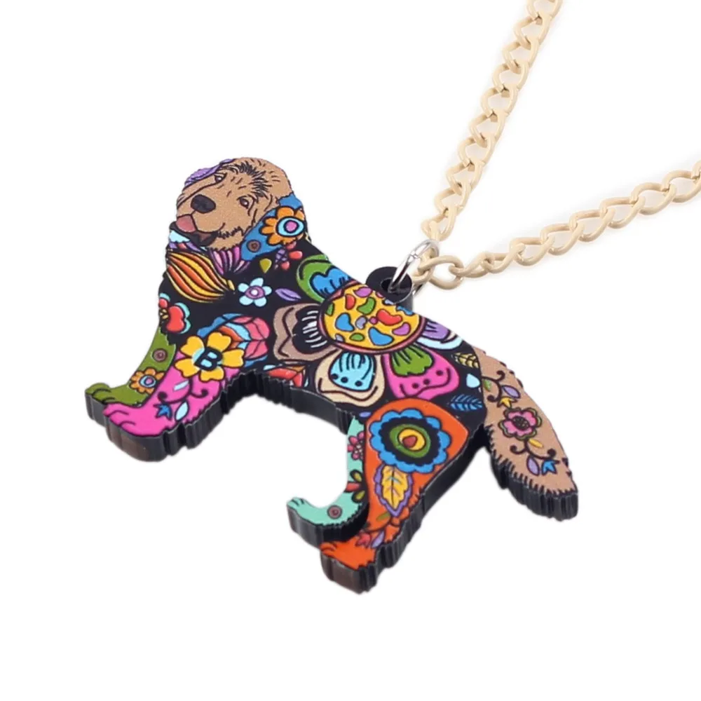 Bonsny брендовые акриловые Макси эффектные ожерелье и серьги с собакой колондфорда