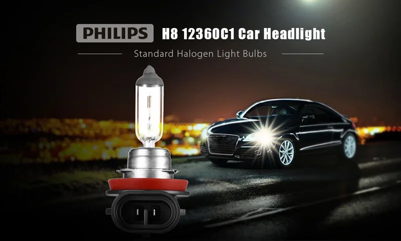 Philips H8 12 в 35 Вт качественный автомобильный противотуманный фонарь стандартные галогеновые лампочки лампы ECE одобрить качество OEM 12360 C1, 1X