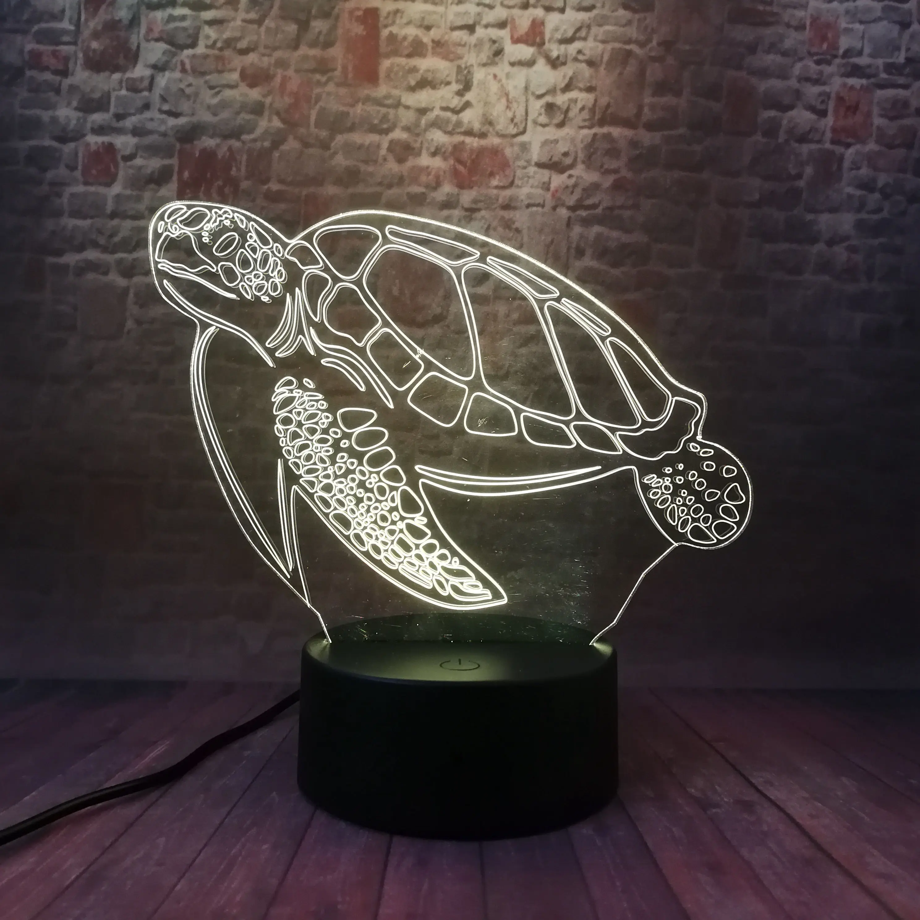 Морская черепаха анимационная фигурка модель 3D иллюзия светодиодный лампа 7