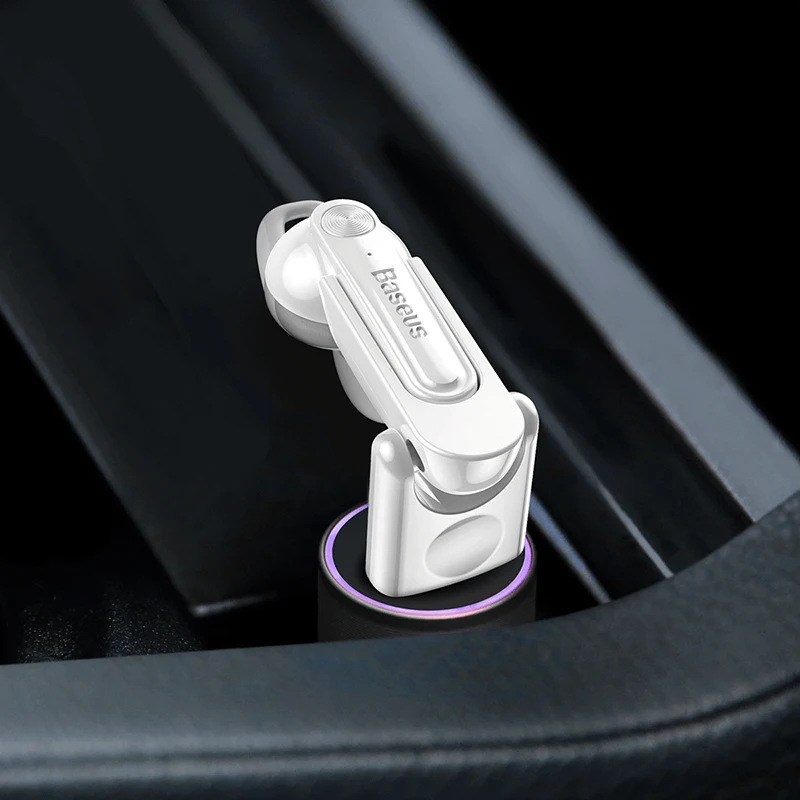 White Baseus TWS Bluetooth наушники, беспроводная гарнитура, Магнитная Зарядка, стерео наушники, Handsfree Mini, настоящие беспроводные наушники для телефона - Цвет: White
