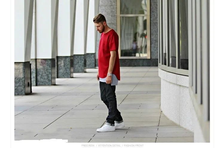 201 S/S, Мужская удлиненная футболка Kanye West, хлопок, Swag, мужские футболки, скейтборд, футболка, одноцветная, Футболка мужская хип-хоп, футболки, топы, Kpop