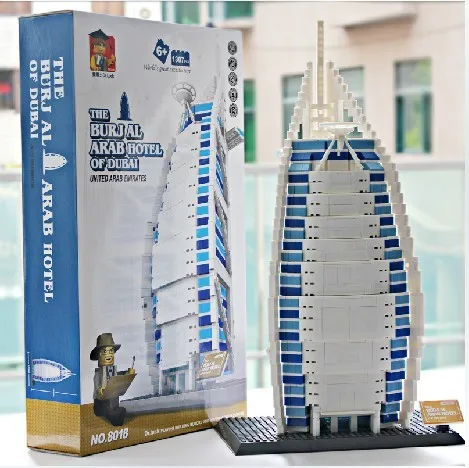 Wange 8018 знаменитая архитектурная серия The Burj Al Арабская Модель Набор строительных