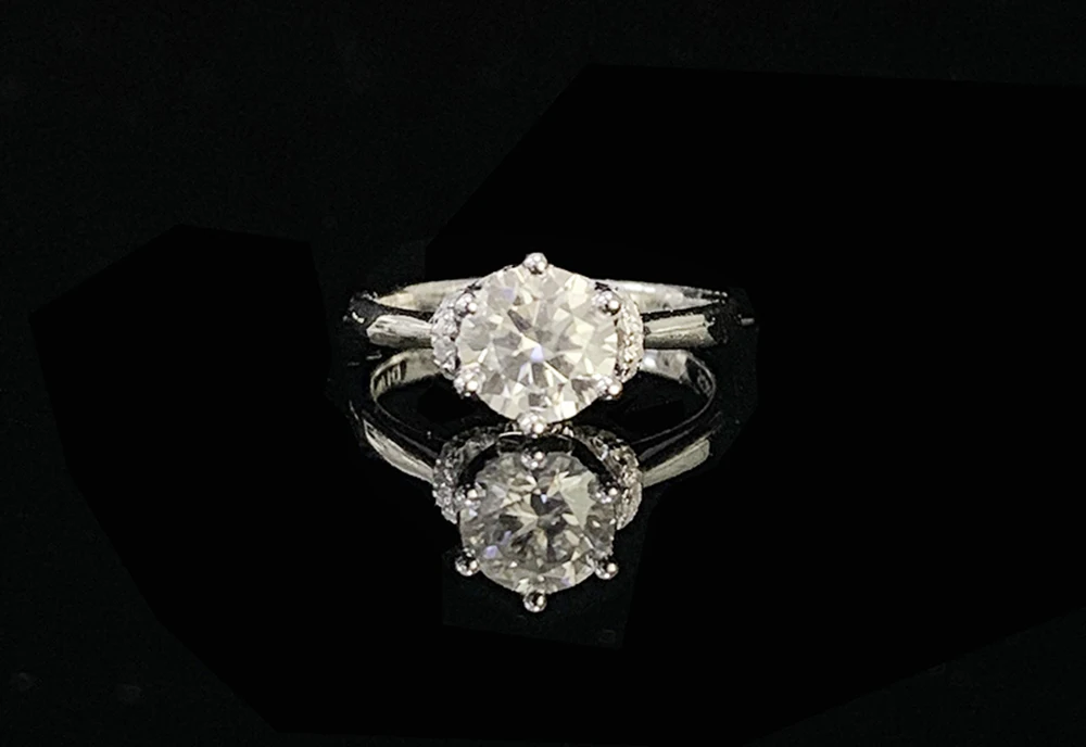 14 к белое золото 1.0ct 2.0ct 3.0ct кольцо с короной и бриллиантом кольцо с муассанитом фиолетовое ювелирное свадебное юбилейное кольцо для женщин