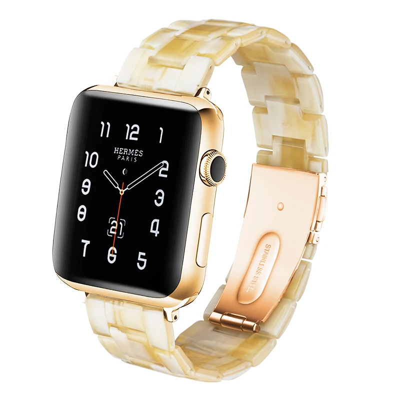 Apple Watch 3/2/1 38/40/42/44 мм ремешок из смолы для часов iWatch 4 серия браслет имитации