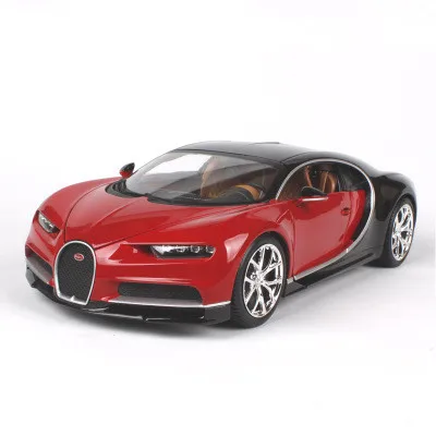 1:18 Bugatti чугун литая модель машины Модель, литой металл суперкар, продвинутая коллекционная машинка Модель украшения - Цвет: Chiron red