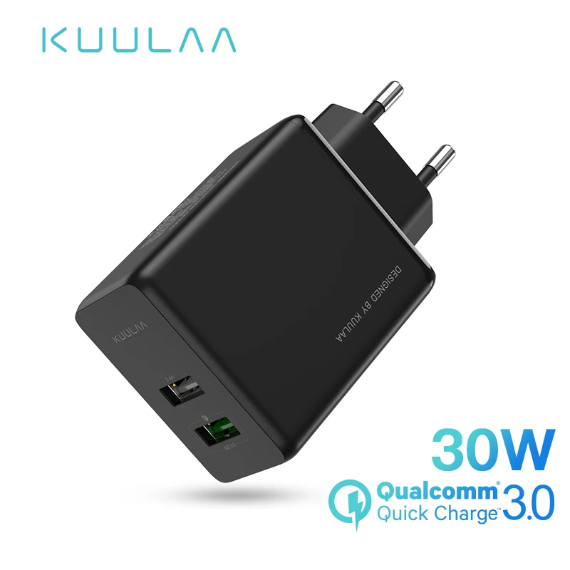 KUULAA Quick Charge 3 0 USB зарядное устройство 30 Вт QC3.0 QC DP Быстрая зарядка ЕС Supercharge для