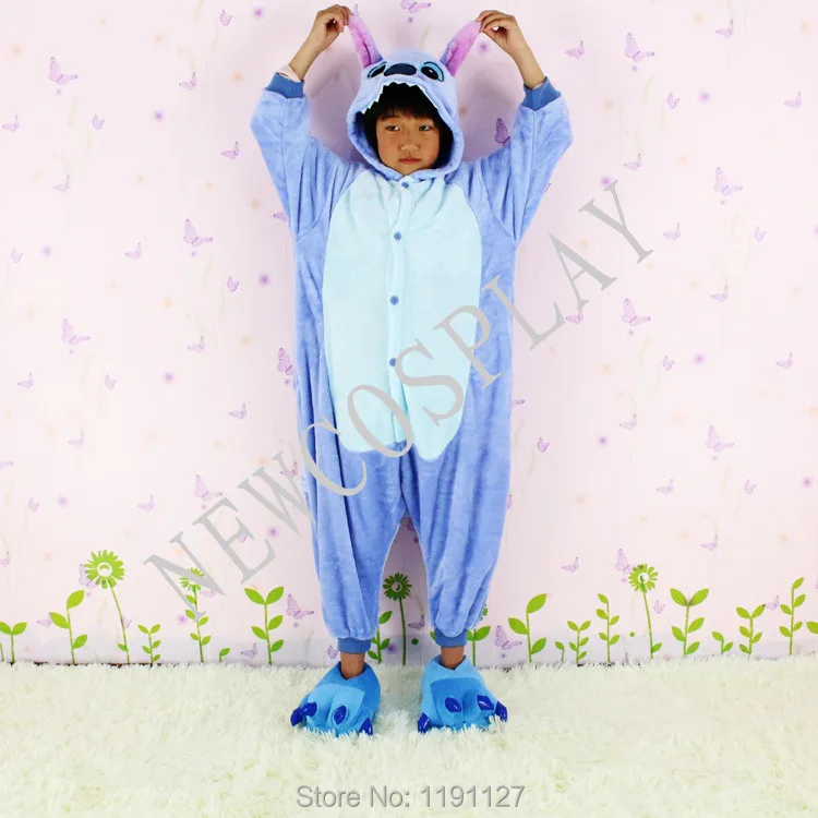 Free shipping New lovely children boys & girls Pajamas kids Anime Cosplay Costume cartoon Onesie Stitch Sleepwear|costume ship|sleepwearcostume tiger