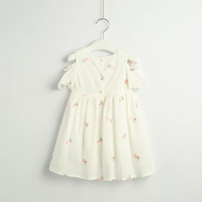 Toddler Girl Cotton Summer Off Shoulder Dress Fruit Pineapple Kids Wholesale Lots Bulk Clothes Little A-Line Party | Детская одежда и