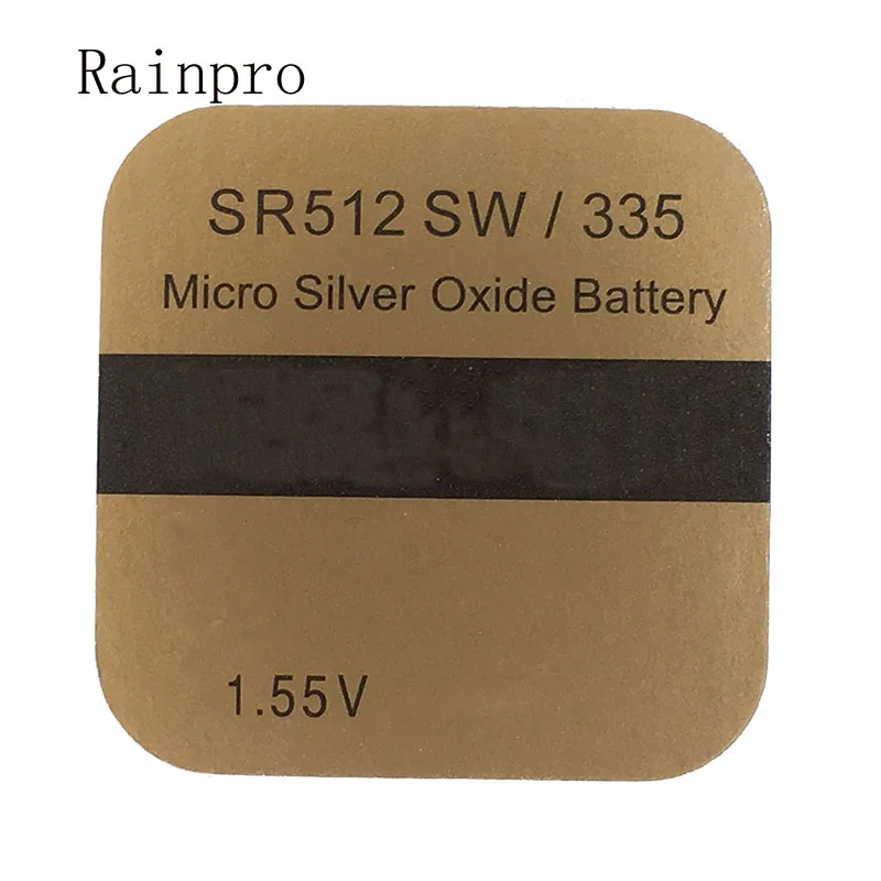 

Батарейка для часов Rainpro 2 шт./лот SR512SW 335, 1,55 в, микро, оксид серебра
