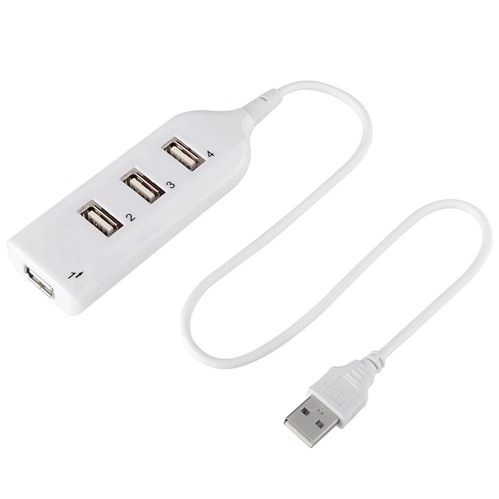 USB 2,0, высокоскоростной разветвитель с 4 портами, usb-хаб, адаптер для ПК, ноутбука, компьютера, удлинитель, портативный, для Macbook, настольный, USBFan
