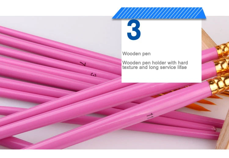 12pcs Wooden Handle Watercolor Paint Brush Pen Set For Learning Diy Oil Acrylic Painting Art Paint Brushes Supplies painting