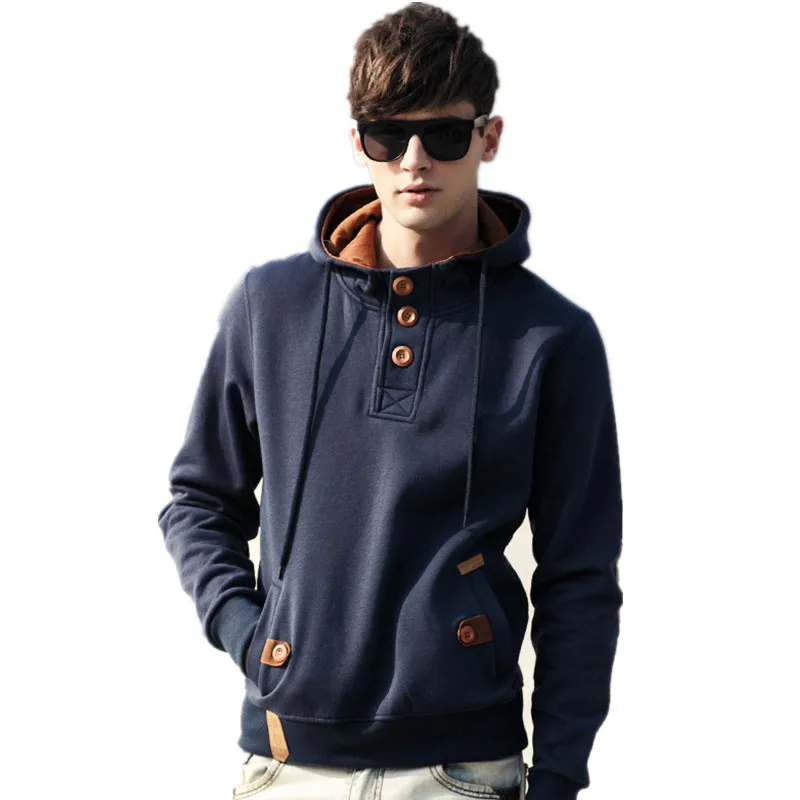 2015 New Design Causal Mens Hoodies Male Fashion Sportswear Outerwear Man Outdoor Sports Tracksuit Sweatshirt Size M to 3XL | Мужская