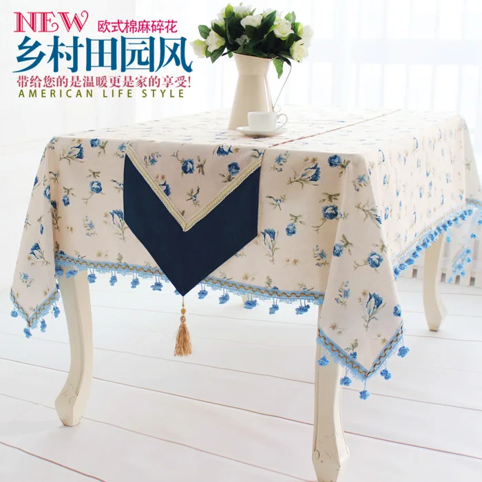 Purple European and American countryside style high-grade cotton cloth gift table Western-style food The tablecloth tab | Дом и сад