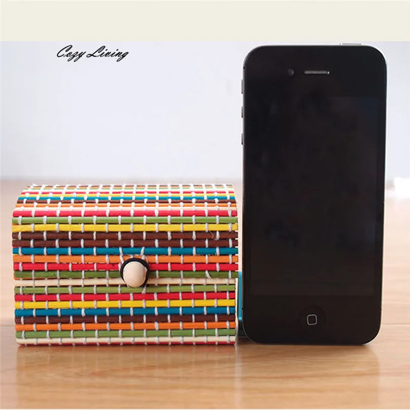 Декоративная шкатулка для хранения ювелирных украшений Бамбуковая деревянная