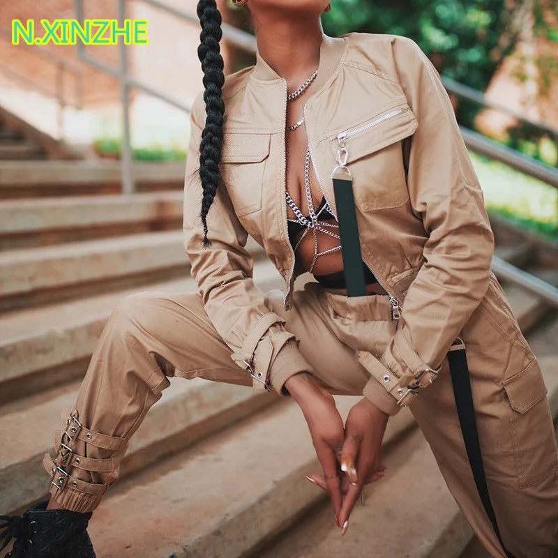 2019 женская одежда наборы Длинные рукава Короткая куртка + с эластичной талией