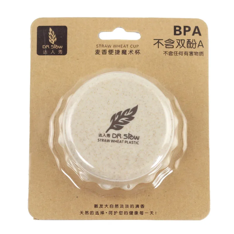 2 шт. портативная Пшеничная солома пластиковая телескопическая складная чашка