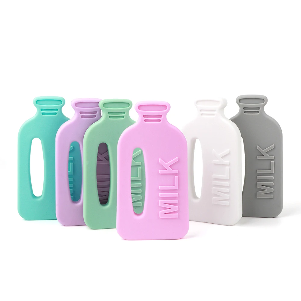 

TYRY.HU 1PC Silicone Teether Milk Bottle Shape BPA FREE Baby Teething Care Training Toys DIY Jewelry Chewing Nursing Pendant